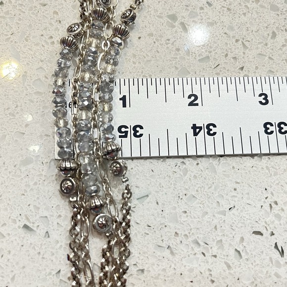 Brighton 4 Multi-Strand Bracelet Silver Tone Chain Crystal Beads 7.5" + Ext - Picture 7 of 7